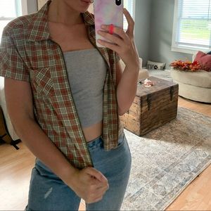 Short sleeve zipper flannel